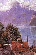 John Douglas Woodward Brunnen, Lake Lucerne china oil painting artist